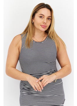 BB Dakota by Steve Madden Women Striped Mini Casual Dress, White  - Image 2
