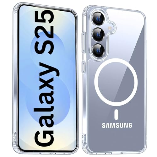 REALCASE for Samsung Galaxy S25 5G | Magnetic Clear Case | Durable, Scratch-Resistant | Slim Transparent Compatible with MagSafe | Protective TPU Bumper Back Cover for Galaxy S25 5G - Image 1