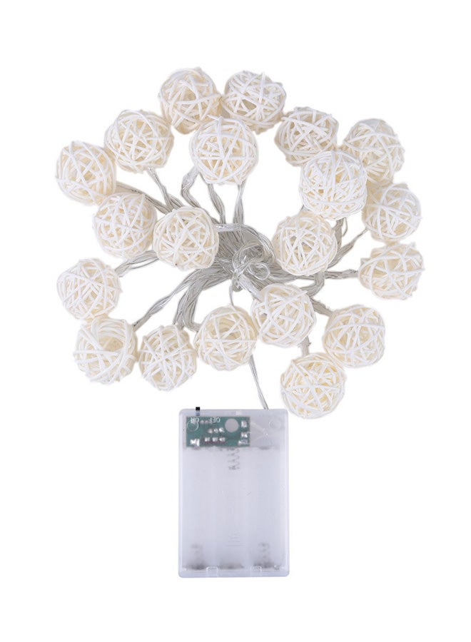 Loquat Rattan Ball Shape Decorative LED Light Gold 2.2meter - Image 1