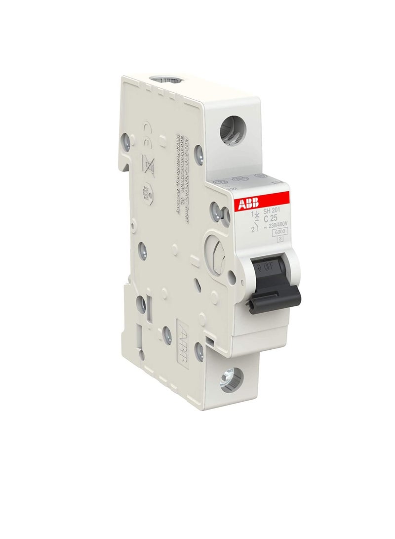ABB Miniature Circuit Breaker 25A SP MCB 6KA TYPE C SH201-C25 2CDS211001R0254 - Image 3