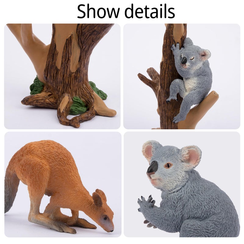 Toymany 7PCS Australian Wildlife Animal Figurines Includes Koala and Kangaroo Figure Toy, Plastic Forest Animal Figures Toy Set, Cake Toppers Christmas Birthday Gift for Kids Toddlers - Image 3