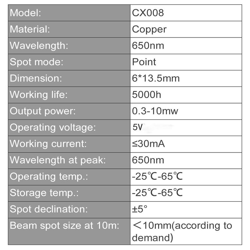 MakerFocus 20pcs 5V 650nm 5mW Red Dot Laser Head Red Laser Diode Laser Tube with Leads Head Outer Diameter 6mm - Image 5