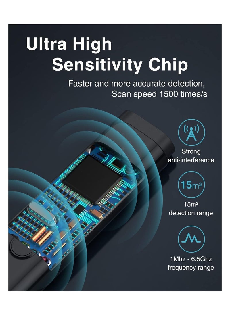 Professional Portable Camera and RF Signal Detector for Hidden Devices - Ideal for Car, Office, Hotel, and Travel Use, Anti-Tracker and IR Laser Detection.