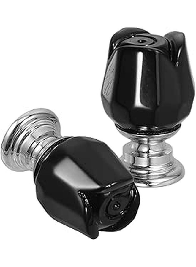 Vintage Style Crystal Flower Cabinet Knobs Metal Drawer Pulls 2 Pack Single Hole - Image 1