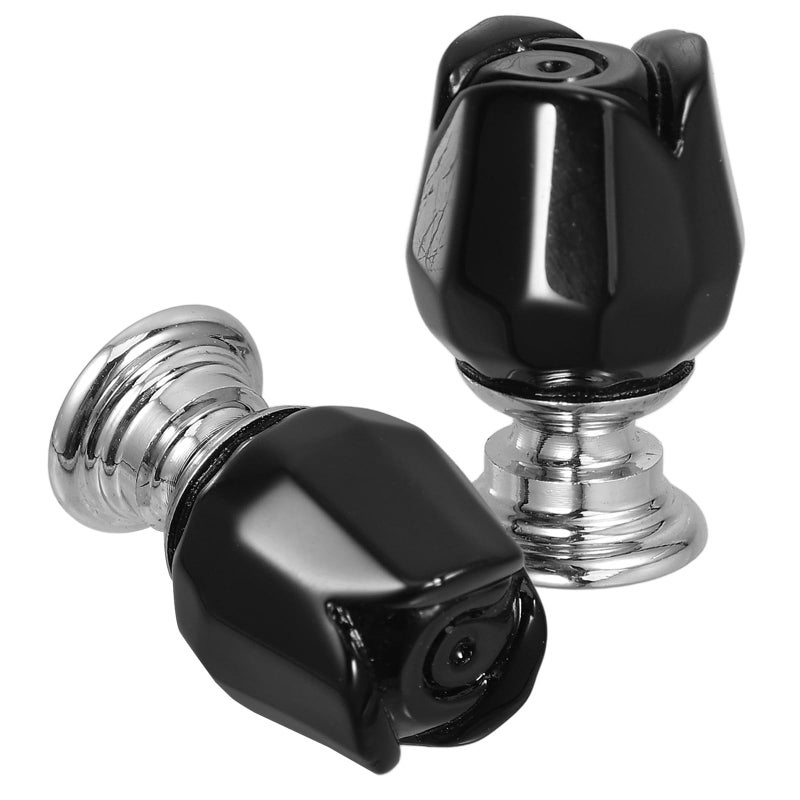 Vintage Style Crystal Flower Cabinet Knobs Metal Drawer Pulls 2 Pack Single Hole - Image 2