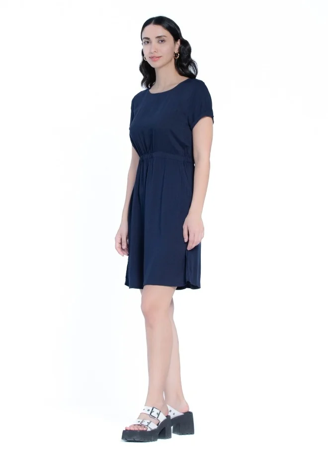 هايليز Navy Casual Elastic Waist Dress