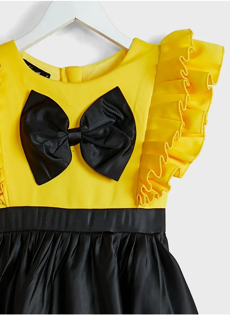 Little Golden Apple Little Frill Sleeve Dress