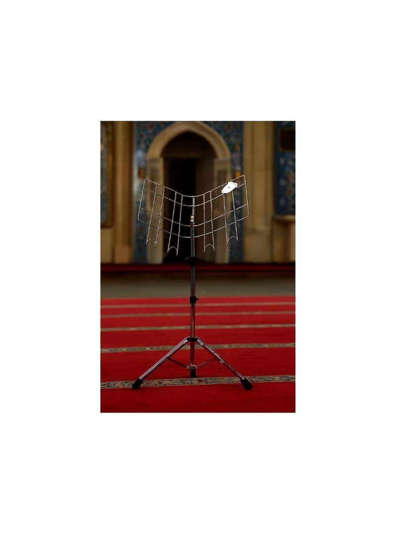 Adjustable multi-level stainless steel Quran stand – up to 150 cm high – luxurious and stable design for reading - Image 2