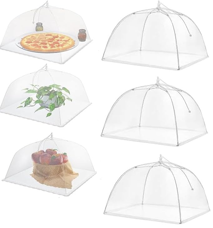 TAPAHPRIYAY TAPAHPRIYAY Food Cover for Outside 2Pcs Reusable Food Tent Fruit Cover PopUp Food Nets Outdoors Mesh Screen Collapsible 17 x 17 6  - Image 1