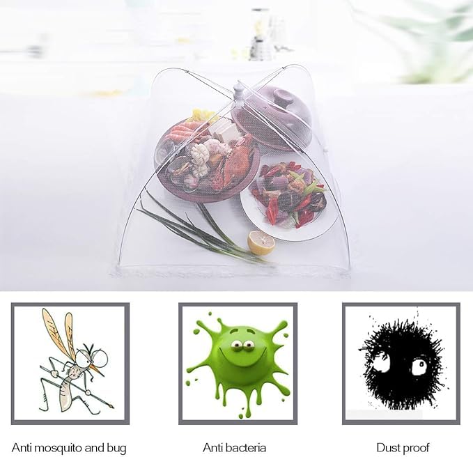TAPAHPRIYAY TAPAHPRIYAY Food Cover for Outside 2Pcs Reusable Food Tent Fruit Cover PopUp Food Nets Outdoors Mesh Screen Collapsible 17 x 17 6  - Image 5