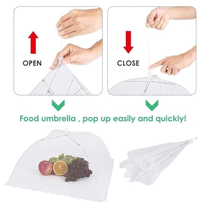 TAPAHPRIYAY TAPAHPRIYAY Food Cover for Outside 2Pcs Reusable Food Tent Fruit Cover PopUp Food Nets Outdoors Mesh Screen Collapsible 17 x 17 6  - Image 3