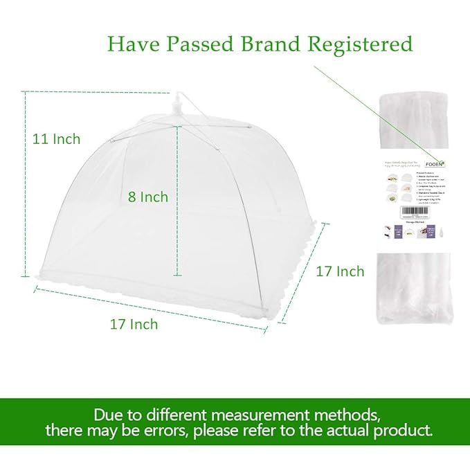TAPAHPRIYAY TAPAHPRIYAY Food Cover for Outside 2Pcs Reusable Food Tent Fruit Cover PopUp Food Nets Outdoors Mesh Screen Collapsible 17 x 17 6  - Image 2