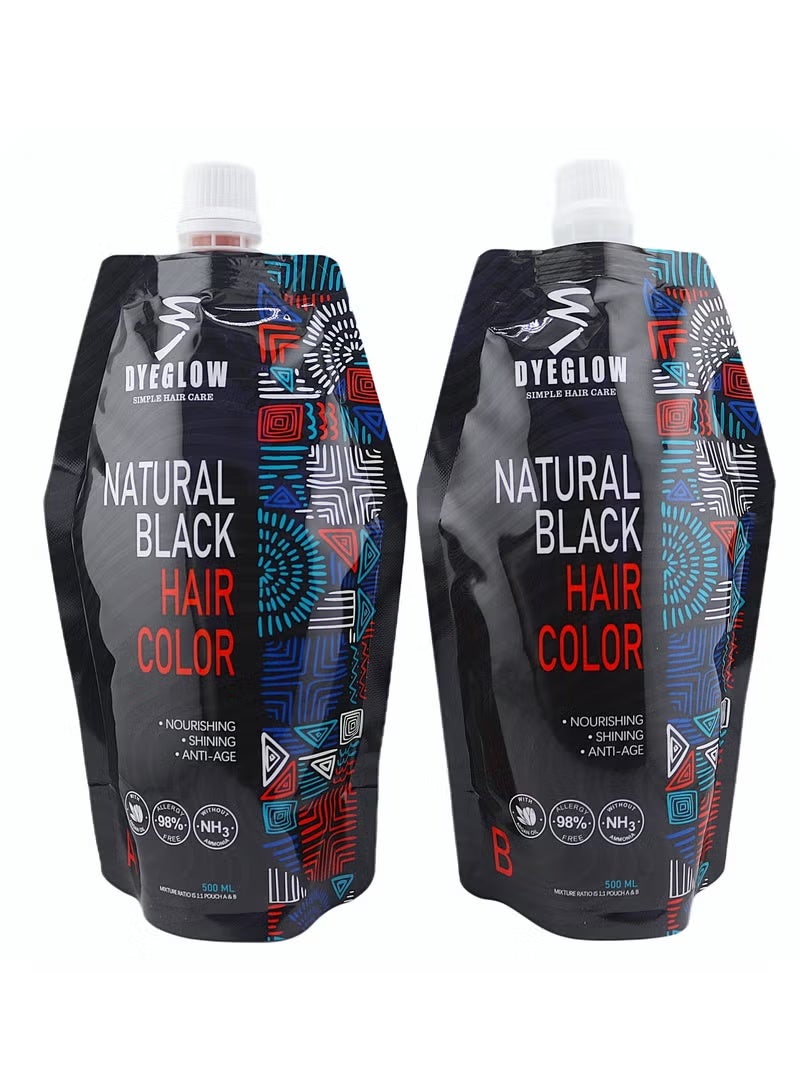 دايجلو صبغة شعر داي جلو الطبيعية باللون الأسود، كريم تلوين، مغذي، لامع، مضاد للشيخوخة، خالٍ من الأمونيا، 98% خالٍ من مسببات الحساسية، 500 × 2 مل - Image 3