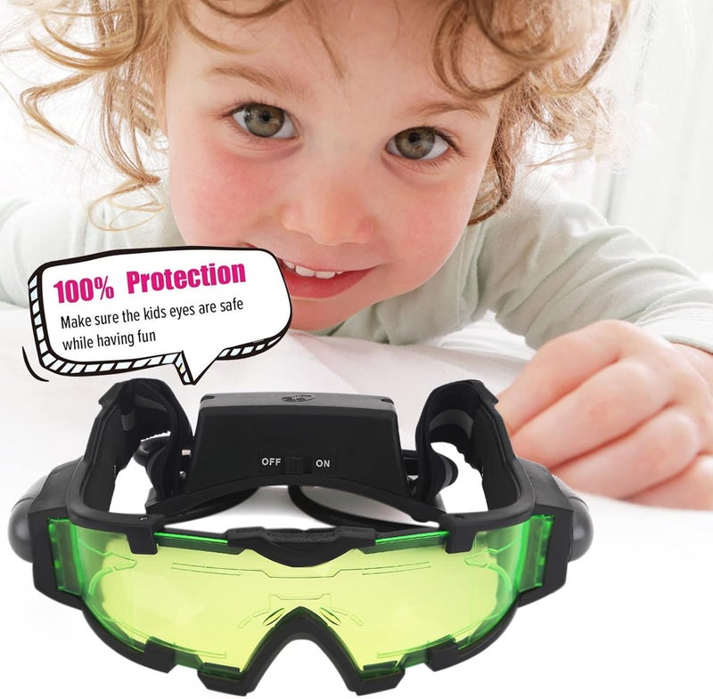 AGM Kids Night Vision Goggles, Adjustable Spy Gear Night Mission Goggles with Flip-Out Lights Green Lens - Image 2