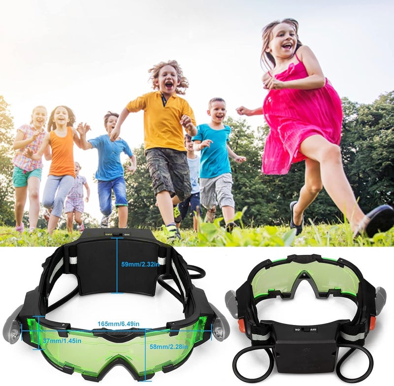 AGM Kids Night Vision Goggles, Adjustable Spy Gear Night Mission Goggles with Flip-Out Lights Green Lens - Image 3