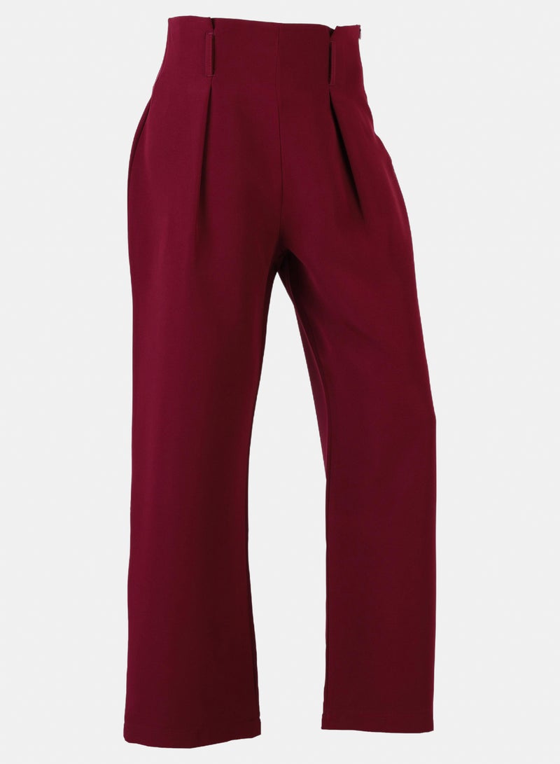 FOREVER 21 Architectural High-Waisted Pleated Trousers - Image 1