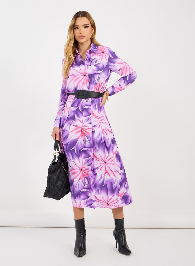 Styli Floral Print Midi Dress  - Image 1