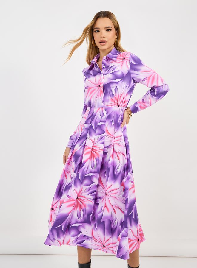 Styli Floral Print Midi Dress  - Image 5