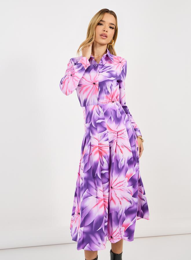 Styli Floral Print Midi Dress  - Image 4