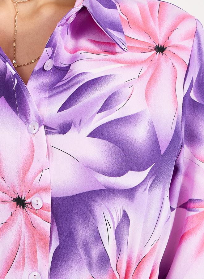 Styli Floral Print Midi Dress  - Image 3