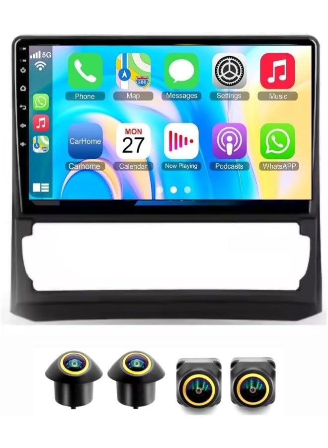 Vierex Fit Toyota Innova 2 Car Stereo Innova 2023-2025 Android Screen With Apple Carplay Android Auto Wireless WiFi DSP FM&AM BT AHD Camera Included Fast Interface QLED (4+32GB 360D Cameras) - Image 1