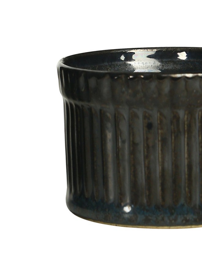 Caffeine Ceramic handmade Black Metallic Ramekins (Set of 4) - Image 4