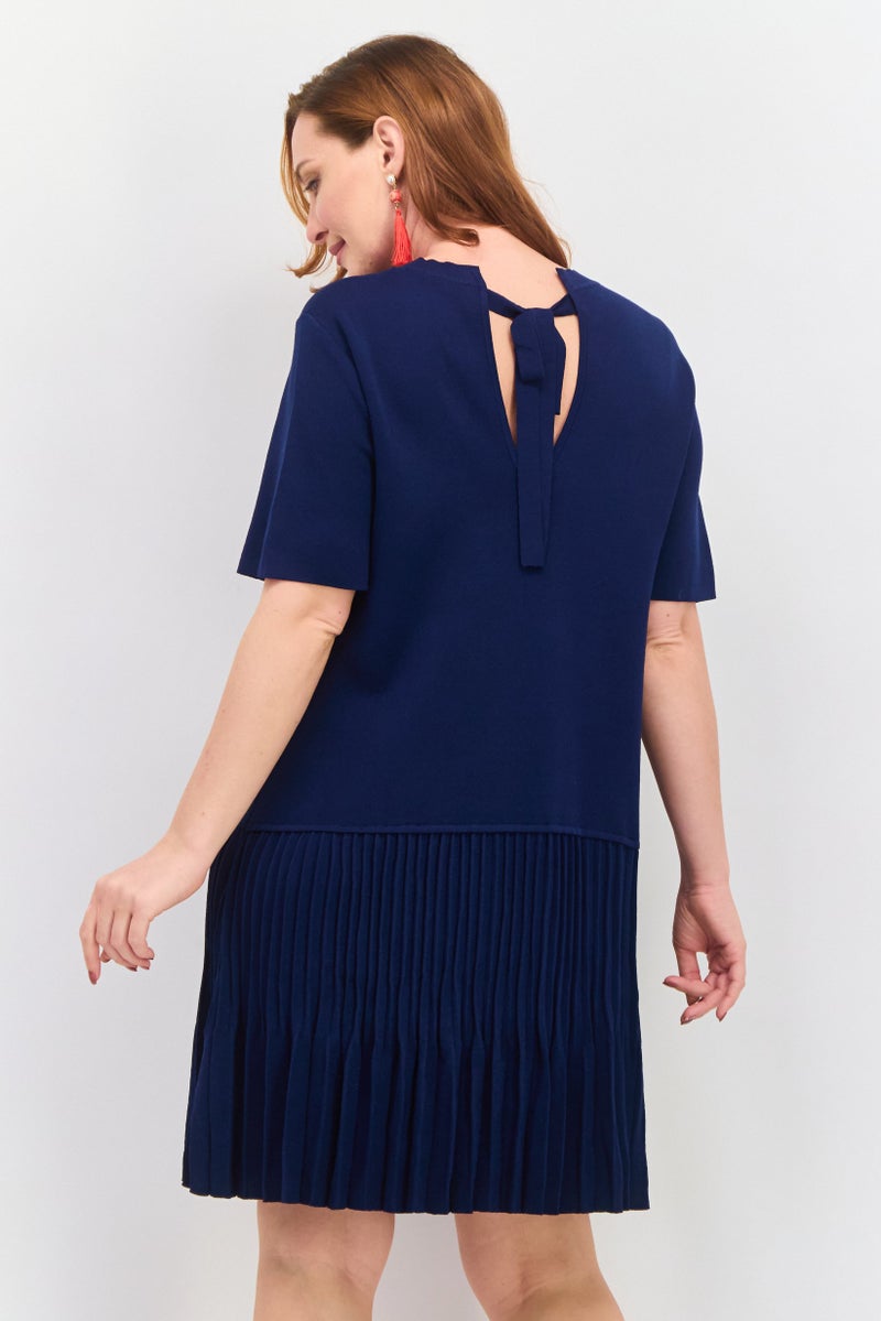 ESPRIT Women Textured Mini Dress, Navy - Image 2