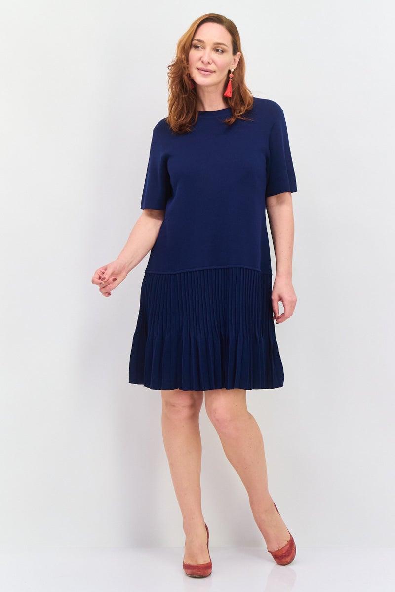ESPRIT Women Textured Mini Dress, Navy - Image 4