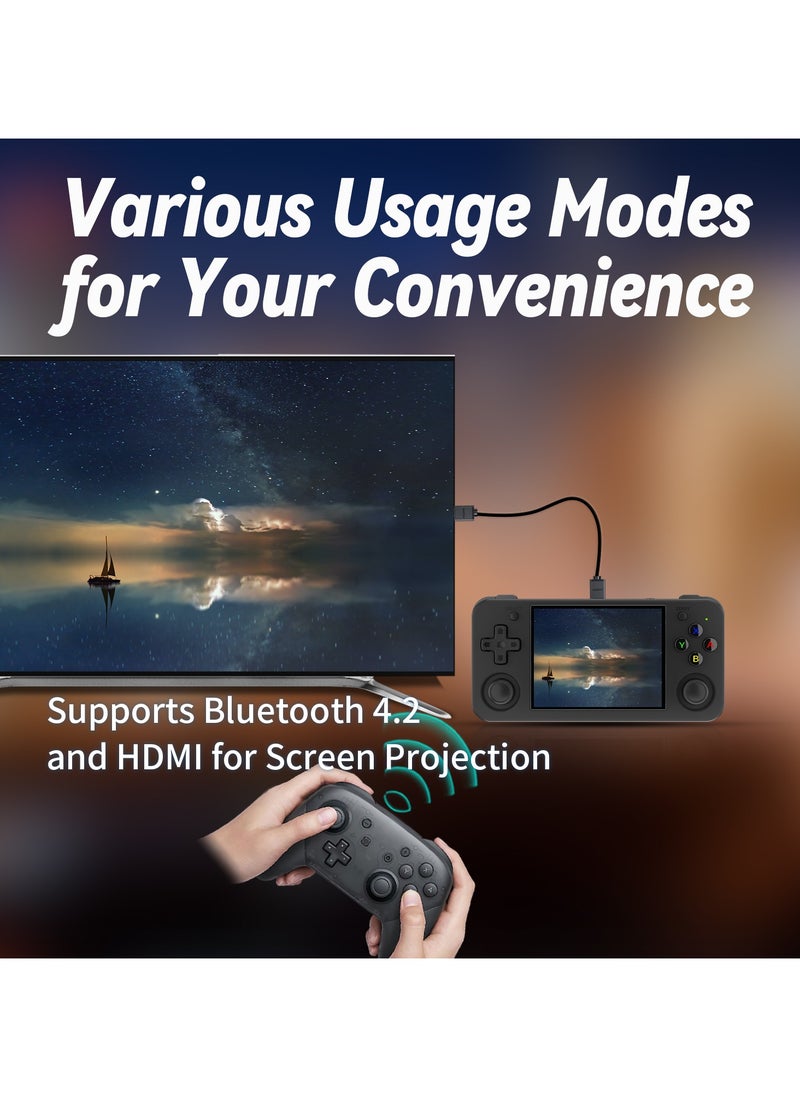 أنبيرنيك - وحدة تحكم ألعاب محمولة RG35XX H Retro، تدعم مخرج HDMI TV 5G، WiFi، Bluetooth 4.2، شاشة IPS مقاس 3.5 بوصة، نظام Linux مدمج، بطاقة TF سعة 64 جيجابايت، 5515 لعبة - Image 1
