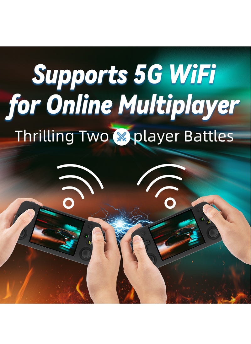 أنبيرنيك - وحدة تحكم ألعاب محمولة RG35XX H Retro، تدعم مخرج HDMI TV 5G، WiFi، Bluetooth 4.2، شاشة IPS مقاس 3.5 بوصة، نظام Linux مدمج، بطاقة TF سعة 64 جيجابايت، 5515 لعبة - Image 1