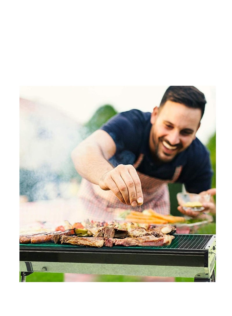 BBQ Portable Folding Stainless Steel Charcoal BBQ Grill Outdoor Barbecue Smoker Camping Backyard Cooking, 73x34x70cm - Image 4