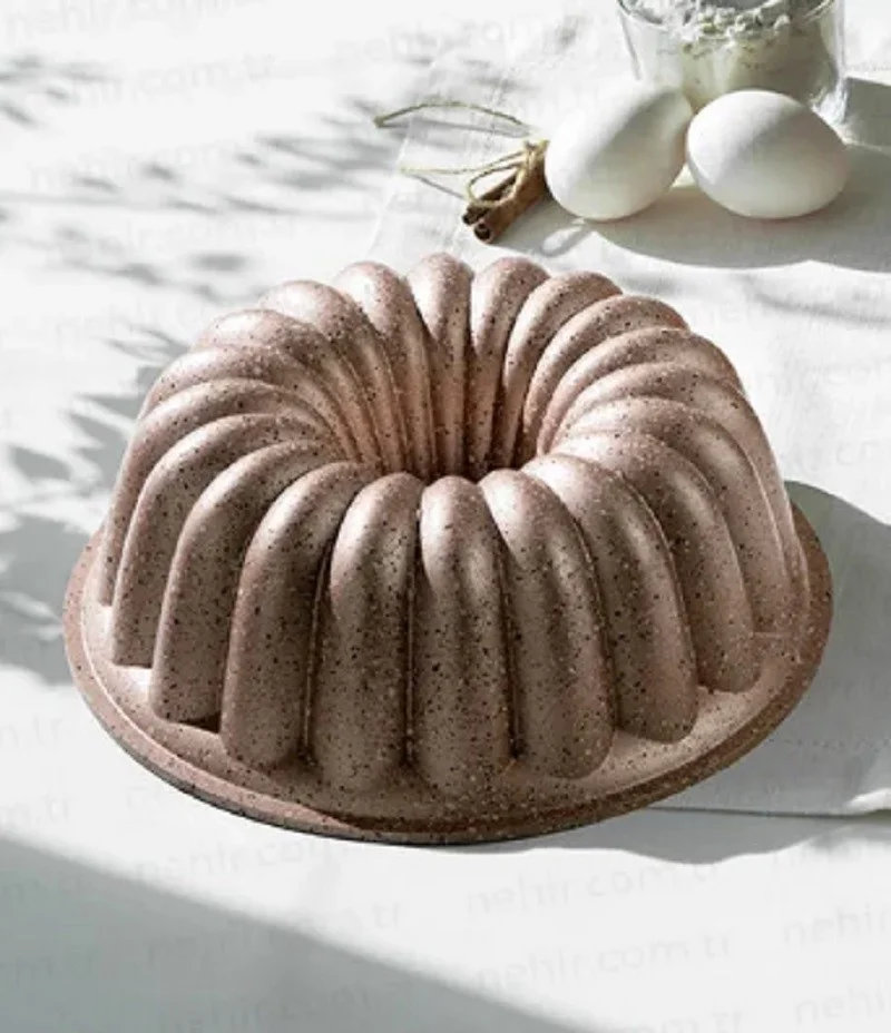 Nehir Azalea Rose Gold Casting Cake Mold 25 Cm