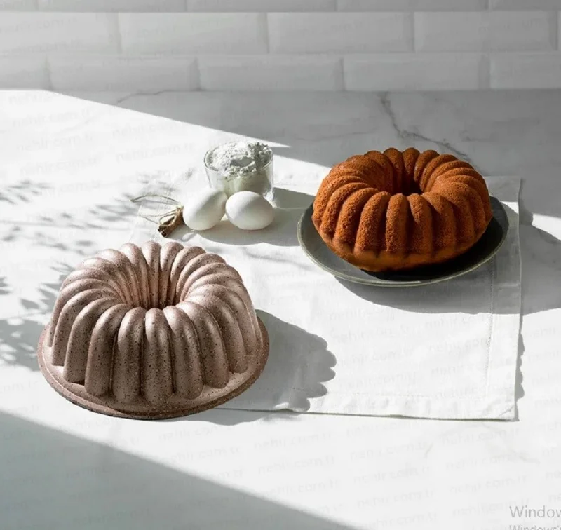 Nehir Azalea Rose Gold Casting Cake Mold 25 Cm