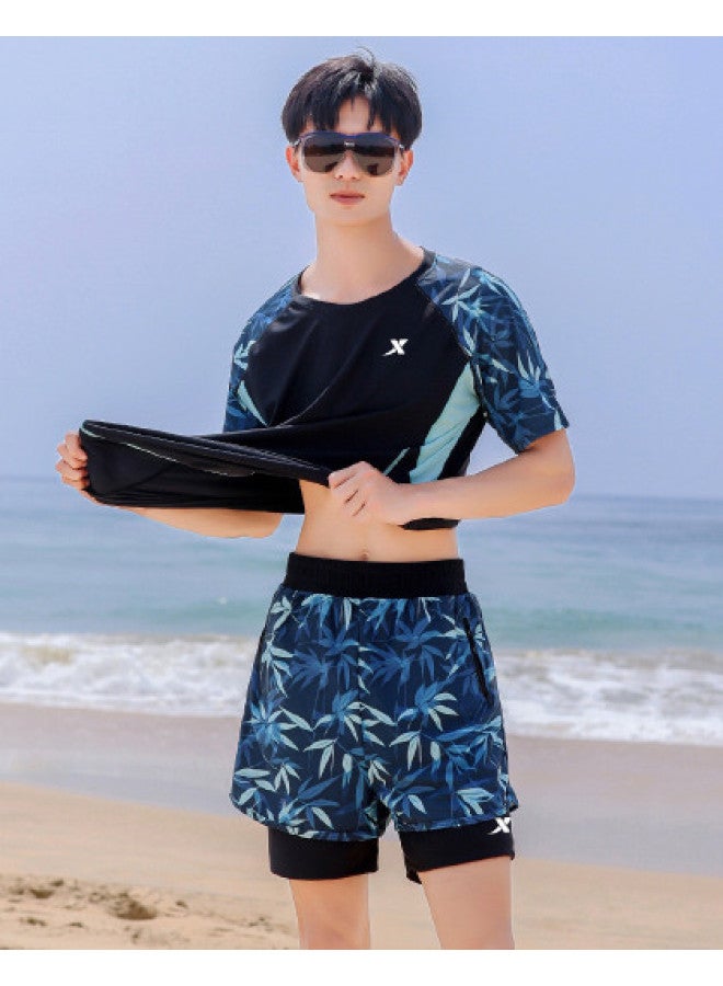 إكستيب ملابس السباحة للرجال منفصلة لمكافحة الإحراج، مقاس كبير فضفاض، مجموعة بدلة الغوص الاحترافية للسباحة - Image 1