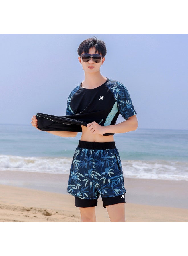 إكستيب ملابس السباحة للرجال منفصلة لمكافحة الإحراج، مقاس كبير فضفاض، مجموعة بدلة الغوص الاحترافية للسباحة - Image 2