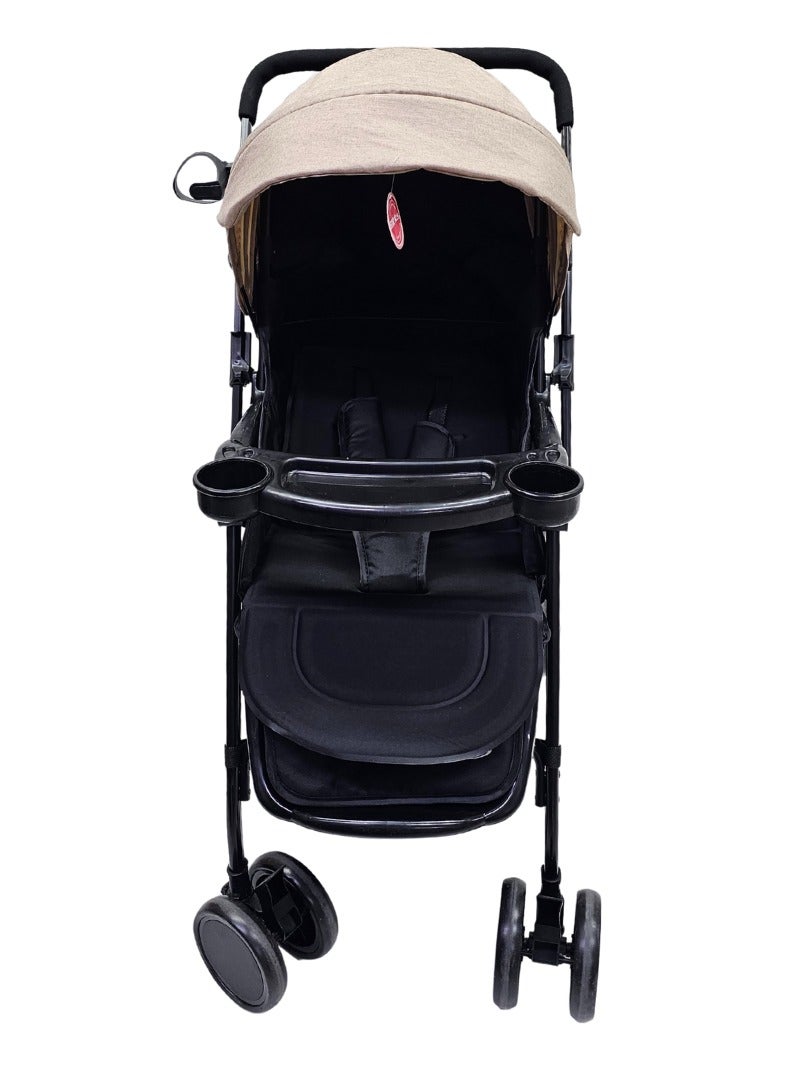اس ام ار كيدز عربة أطفال قابلة للطي، مظلة قابلة للتمديد، حزام أمان بخمس نقاط، مقعد قابل للتعديل، صينية أمامية مع حاملي أكواب - Image 5