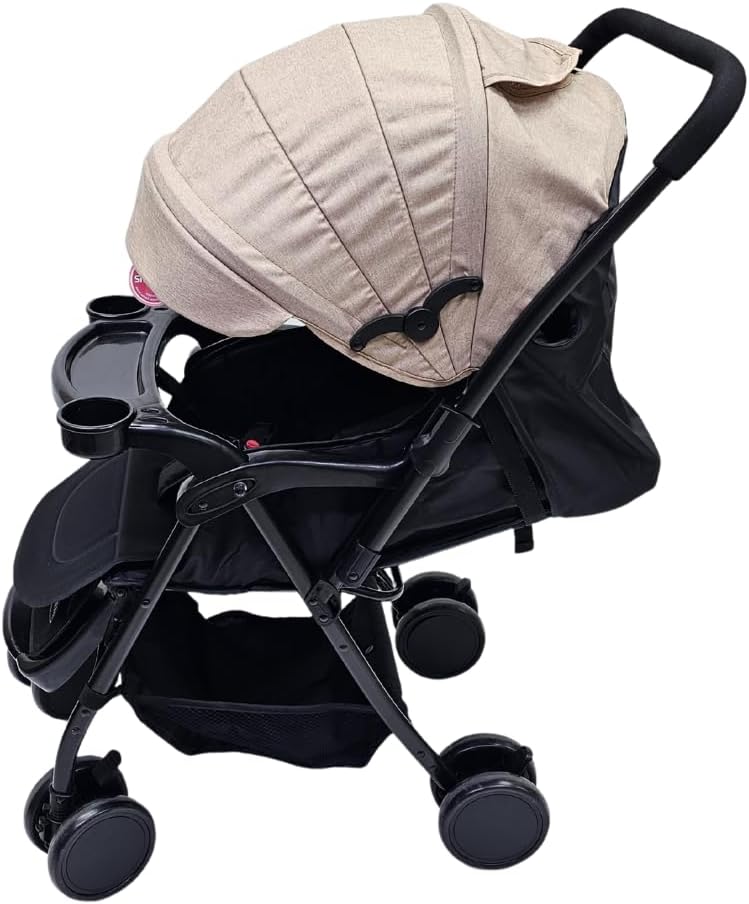 اس ام ار كيدز عربة أطفال قابلة للطي، مظلة قابلة للتمديد، حزام أمان بخمس نقاط، مقعد قابل للتعديل، صينية أمامية مع حاملي أكواب - Image 3