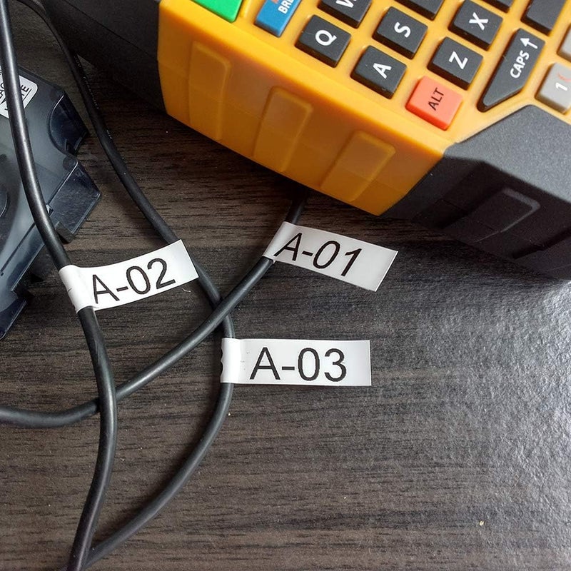 AONOMI 18445 Rhino Label Tape Replace for Dymo Rhino Industrial Permanent Vinyl Labels Tape A18445 3/4" (19MM) Work for 4200 5000 5200 6000 Label Maker Refills, Black Print on White Tape, 19mm x 5.5m, 2-Pack - Image 5