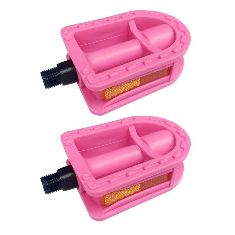 N3Od3Er Upgraded Kid'S Bike Pedal 1/2-Inch Bike Pedals 1 Pair Kids Spindle Pedals Resin Fit 12"" 14"" Youth Bikes (Pink)