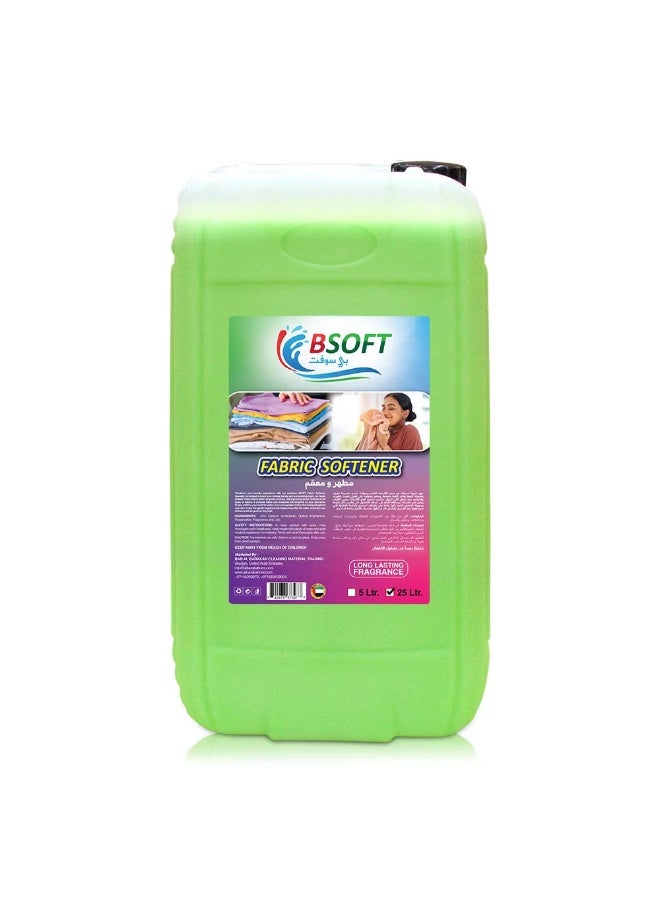 BSOFT Fabric Softener Long Lasting Freshness with Bergamot Aroma Green, 25 Liters