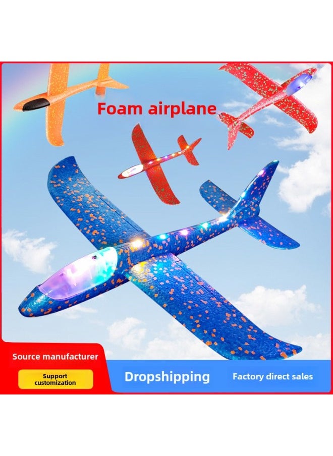 Large Hand Throwing Aircraft Foam Glider Light Foam Swing Aircraft Model Toy Square Wholesale-Color:Large Full Body Light Blue  - Image 2