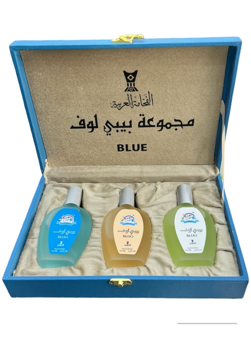 Blue "Baby Love" collection, a collection of perfumes for children