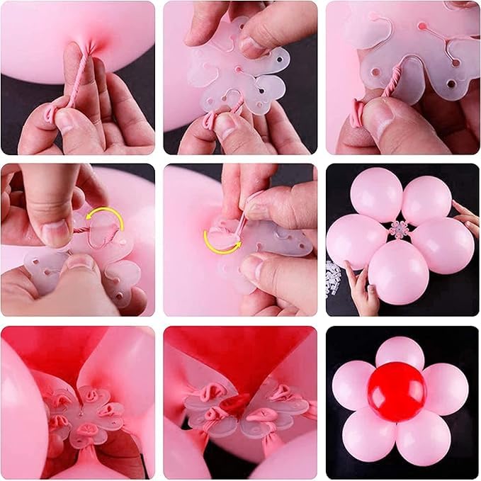 ZERECORD Balloon Flower Clip, Glue Dot, Balloon Ribbon White, Balloon Arch For Garland Making Pack Of 13 pcs - Image 5