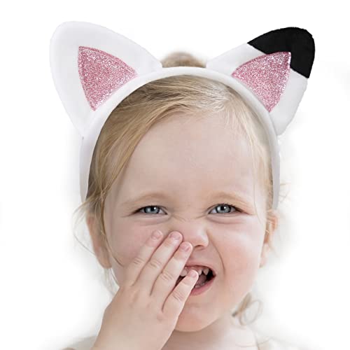 Creatoy Cat Ears Headband Kids dollhouse plush toys Glitter Headbands Toddler Kitty Hairband Doll house Party Supplies Halloween Dress Up Favors - Image 1