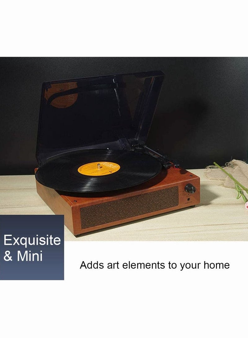 High End Wooden PU Leather 3 Speed Gramophone CD Player Suitcase Wireless Bluetooth Retro Vinyl Turntable Record Player  - Image 4