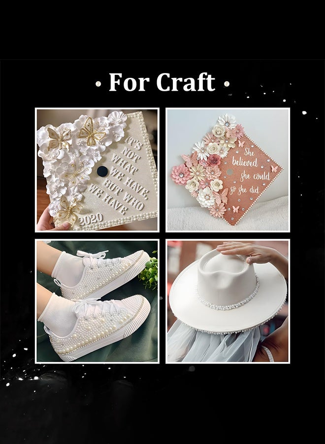 2 Sheets 3D Self-Adhesive White Pearl Rhinestone Stickers for Nails, Eye, Face and Hair - DIY Body Art Accessories, Festival Decorations for Daily Makeup & Weddings - Image 5