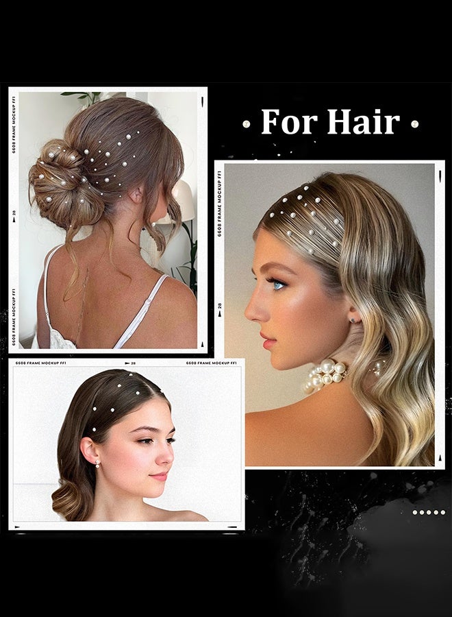 2 Sheets 3D Self-Adhesive White Pearl Rhinestone Stickers for Nails, Eye, Face and Hair - DIY Body Art Accessories, Festival Decorations for Daily Makeup & Weddings - Image 4