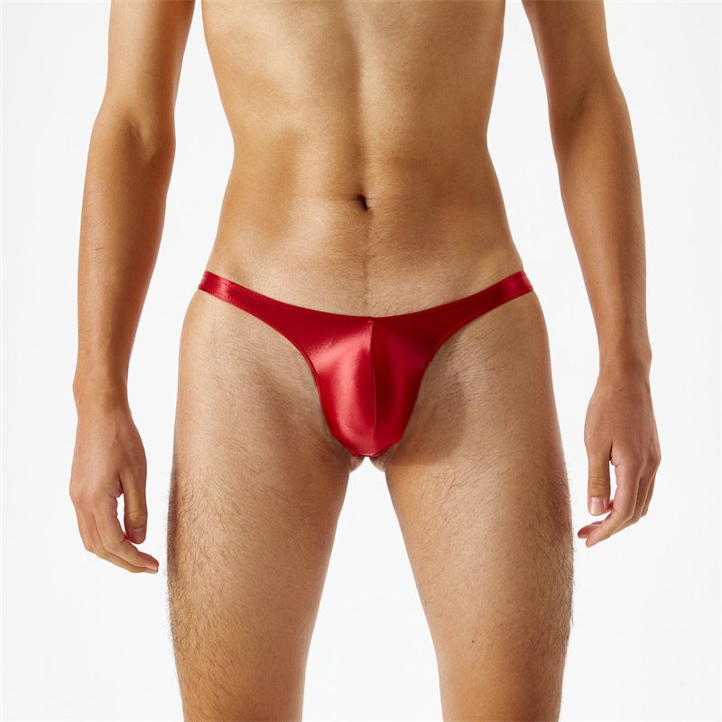 Silk Smooth Through Thin Oil Gloss Silky Ultra-Low Waist Men'S Thong T Pants 7071 - Image 1