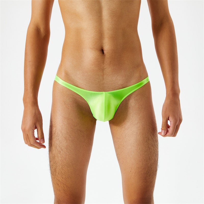 Silk Smooth Through Thin Oil Gloss Silky Ultra-Low Waist Men'S Thong T Pants 7071 - Image 4