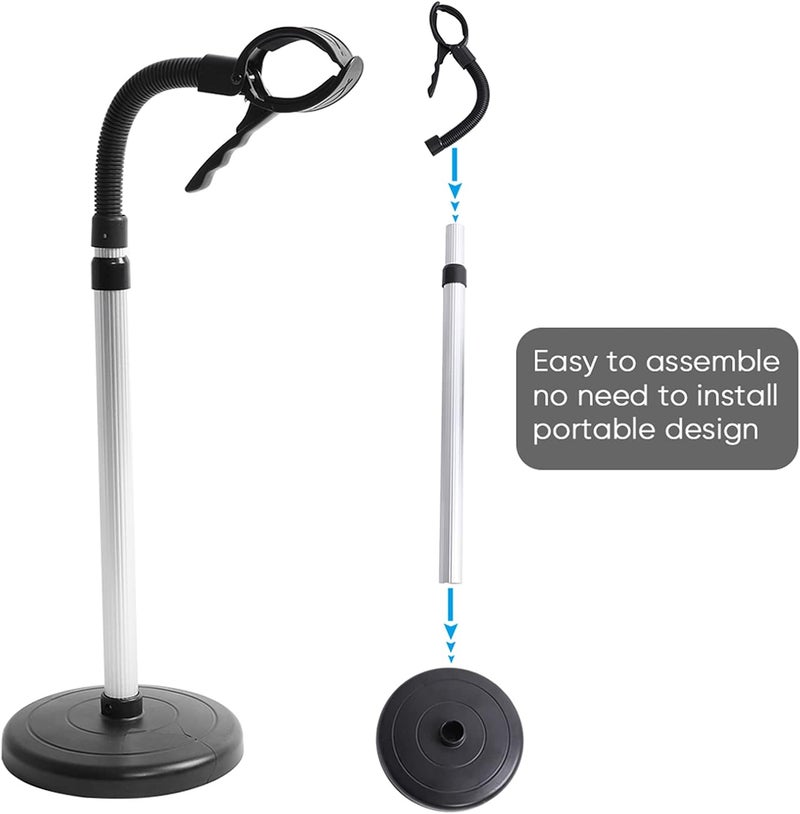 Blow Dryer Stand, Adjustable Hands-Free Stainless Steel Hair Dryer Holder with Movable Suction Holder - Image 3